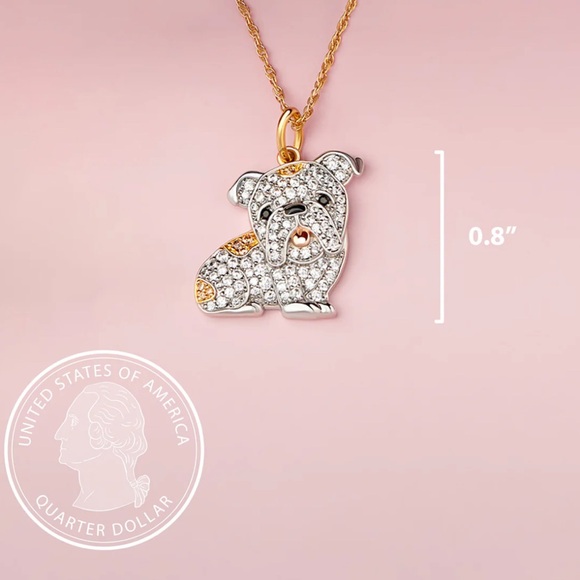 Scamper & Co English Bulldog Sterling Silver Pendant Necklace NEW & unworn - Picture 4 of 9